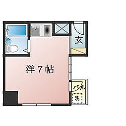 浜松アクタス ワンルームの間取図画像