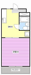 リバティー2 1DKの間取図画像