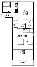 コーポ内山 2Kの間取図画像