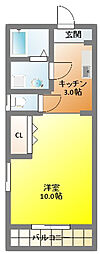 佳章 ワンルームの間取図画像