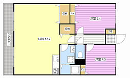 エスペランサAOI 2LDKの間取図画像