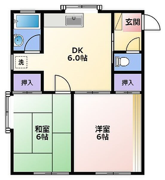 清風ハイツA 202｜静岡県浜松市中央区領家３丁目(賃貸アパート2DK・2階・42.12㎡)の写真 その1