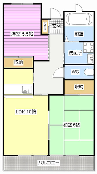 レジデンス浪漫 202｜静岡県浜松市中央区芳川町(賃貸アパート2LDK・2階・50.56㎡)の写真 その2