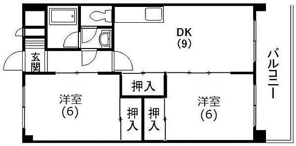 ファミール楊子 406｜静岡県浜松市中央区楊子町(賃貸マンション2DK・4階・51.15㎡)の写真 その2