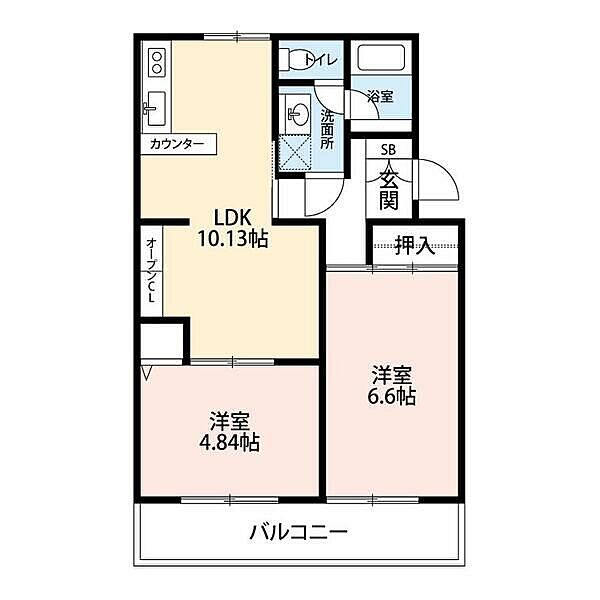 マンションカメリアI 305｜静岡県浜松市中央区上新屋町(賃貸マンション1LDK・3階・58.90㎡)の写真 その2