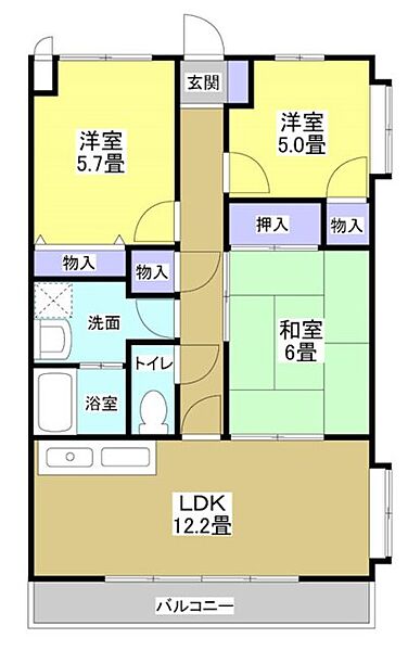 パストラーレ 301｜静岡県浜松市中央区中島２丁目(賃貸マンション3LDK・3階・66.79㎡)の写真 その2