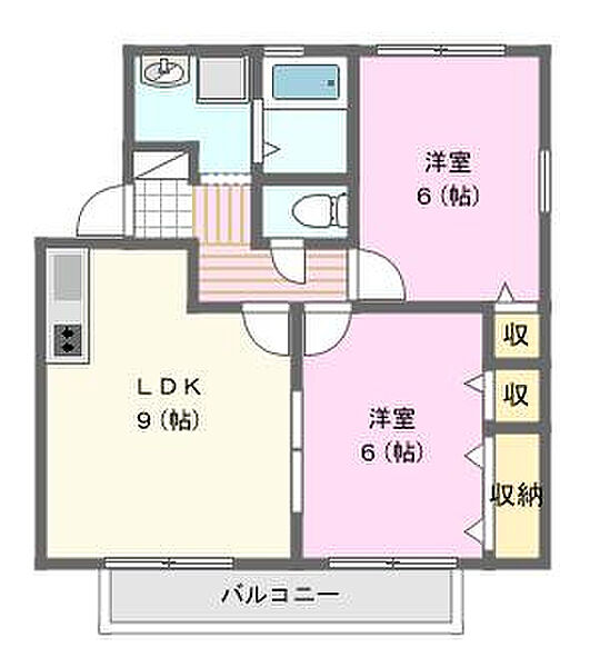 クランベリー 201｜静岡県浜松市中央区半田山５丁目(賃貸アパート2LDK・2階・52.10㎡)の写真 その2