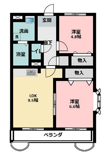 アンソレイエ 101｜静岡県浜松市中央区三島町(賃貸マンション2LDK・1階・50.00㎡)の写真 その2