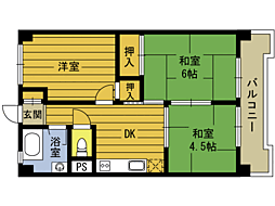 河登ビル 1LDKの間取図画像