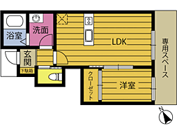 ボナ・ブレッザ上人ケ浜 1LDKの間取図画像