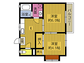 アメニティかんなわ東 201 ｜ 大分県別府市鉄輪東（賃貸アパート2K・2階・36.85㎡） その2