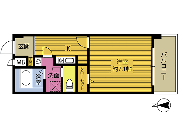 ＥＢＩＳＵ弐番館 402｜大分県別府市亀川東町(賃貸マンション1K・4階・28.52㎡)の写真 その2