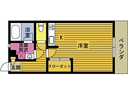 ビーダグラシアス3 ワンルームの間取図画像