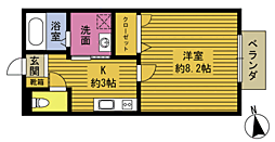 メゾン安岐 1Kの間取図画像