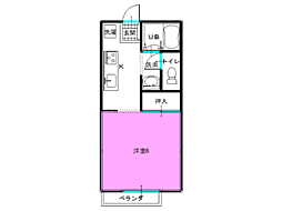 ドミトリーくにさきC 1Kの間取図画像