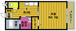 サンヒルズ 1Kの間取図画像