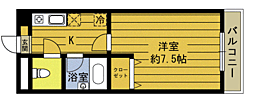 サクラーレ1 1Kの間取図画像