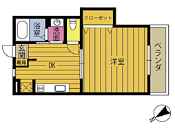 AowAC 1DKの間取図画像