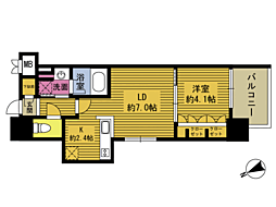 RJRプレシア大分駅前3 1LDKの間取図画像