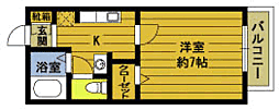 エクセルSATO 1Kの間取図画像