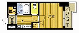 ベルエール大在 1Kの間取図画像