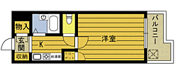 ベルエール大在 1Kの間取図画像