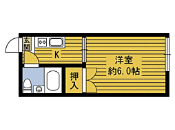 コーポサンモール・ゼロ 1Kの間取図画像