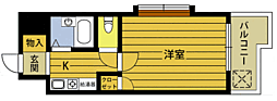 ベルエール大在 1Kの間取図画像