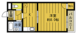 ブライトンスポット 1Kの間取図画像