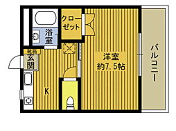 サニーパレス横田 1Kの間取図画像