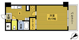 グリーン・グランド大分 1Kの間取図画像