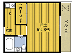 エミグランド種具 1Kの間取図画像