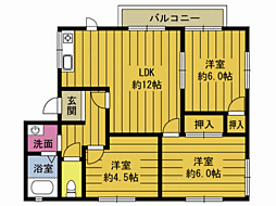 ボルドウ2 3LDKの間取図画像