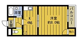 ブライトンスポット 1Kの間取図画像