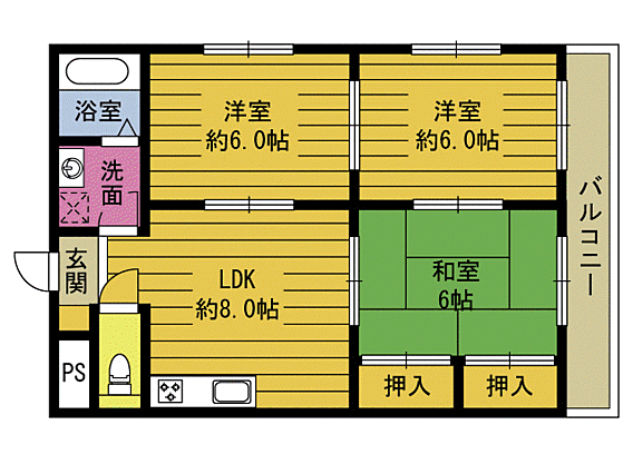 コーポ桃園_間取り_0