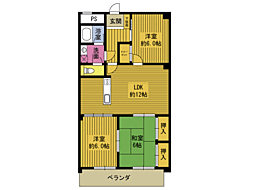 メゾンＡＲＣ津留 4階3LDKの間取り