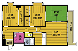 サンモール南 3LDKの間取図画像