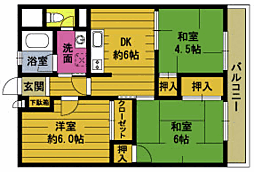 高松ロイヤルハイツ 3DKの間取図画像