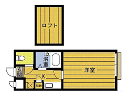 アップルハウス松原 1Kの間取図画像