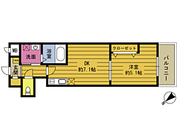 S-FORT大分岩田町 1DKの間取図画像
