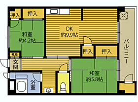 プレステージ大分 303 ｜ 大分県大分市新川町１丁目4-17（賃貸マンション2LDK・3階・51.00㎡） その2