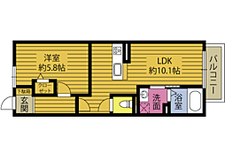 GOLD HEIMII 1LDKの間取図画像