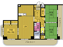星華ビル 3LDKの間取図画像