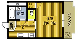 ふじさわハイランド 1Kの間取図画像