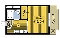 ふじさわハイランド 1Kの間取図画像