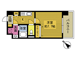 S-FORT高砂町 1Kの間取図画像