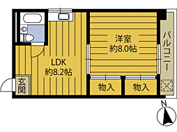 REGINA 1DKの間取図画像