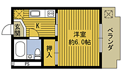 ふじさわハイランド 1Kの間取図画像