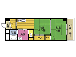 グリーンコーポ 1DKの間取図画像