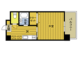 グランソレイユ 1Kの間取図画像